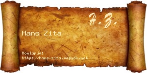 Hans Zita névjegykártya