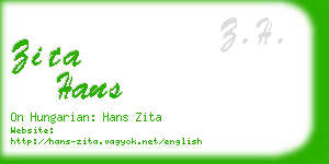 zita hans business card
